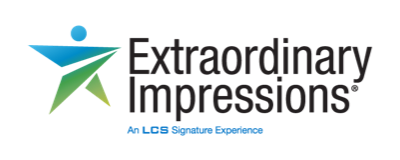 extraordinary-impressions Extraordinary Impressions logo with a stylized human figure and text stating An LCS Signature Experience.