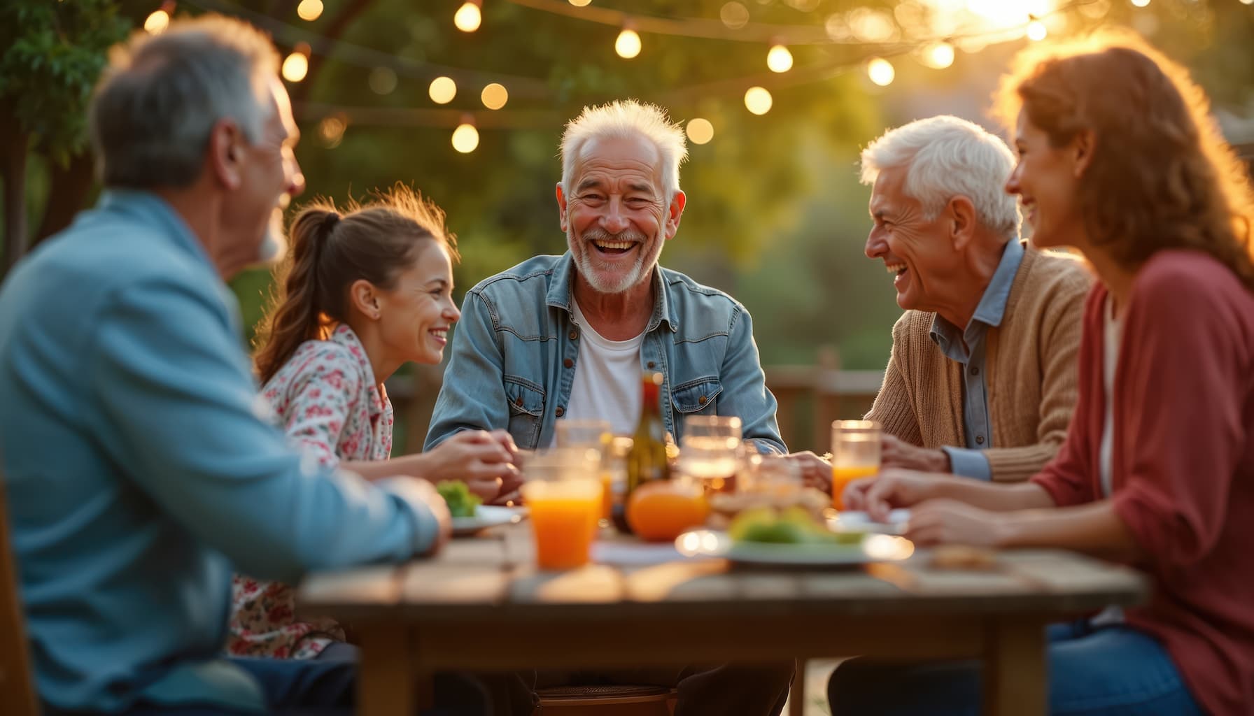 friends-and-family-gathered-around-picnic-table Friends sat around a picnic table outdoors enjoying a meal
